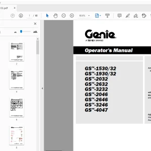 Genie GS-1530/32 GS-1930/32 GS-2032 GS-2632 GS-3232 Operator's Manual - PDF