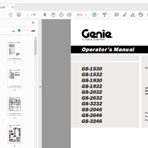 Genie GS-1530 GS-1532 GS-1930 GS-1932 GS-2032 GS-2632 Operator’s Manual - PDF