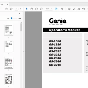Genie GS Series GS-1530, GS-1930, GS-2032, GS-2632, GS-3232 Operator's Manual - PDF