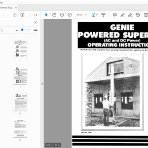 Genie Powered Superlift AC & DC Power Operating Manual - PDF DOWNLOAD