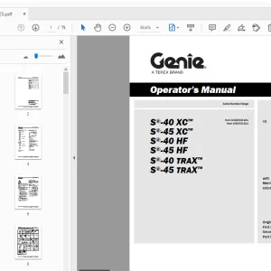 Genie S-40 XC/HF/TRAX S-45 XC/HF/TRAX Operator's Manual - PDF DOWNLOAD