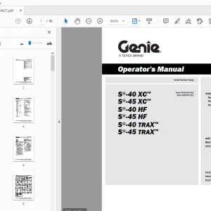 Genie S-40 XC S-45 XC HF Trax Boom Lift Operation Manual PDF