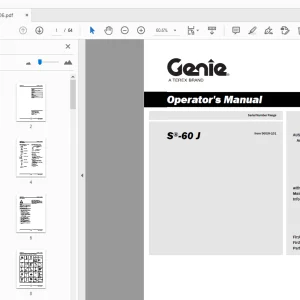 Genie S-60 J Operator's Manual 1299706 - PDF DOWNLOAD