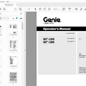 Genie SX-150 SX-180 Operator Manual 1292555 - PDF Download