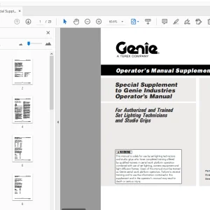 Genie Special Supplement Operator's Manual 97636 - PDF
