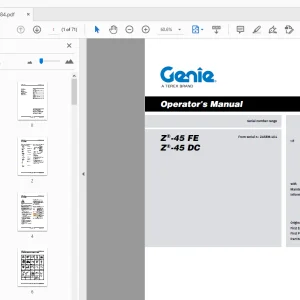 Genie Z-45 FE Z-45 DC Operator's Manual - PDF DOWNLOAD
