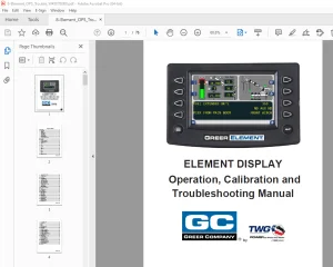 Greer ELEMENT DISPLAY Operation, Calibration & Troubleshooting Manual - PDF DOWNLOAD