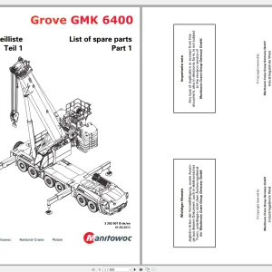 Grove GMK Cranes 37.3 GB PDF Parts Catalog, Schematics, Service Operation & Maintenance Manual