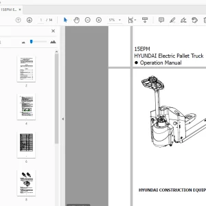 HYUNDAI 15EPM Electric Pallet Truck Operation Manual - PDF