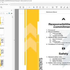 Haulotte Articulating Boom Lift HA20RTJ - HA20RTJ O Maintenance Manual