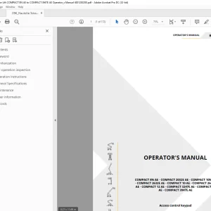 Haulotte Articulating Booms COMPACT 8N AE - COMPACT 2032E AE Operator's Manual  - PDF