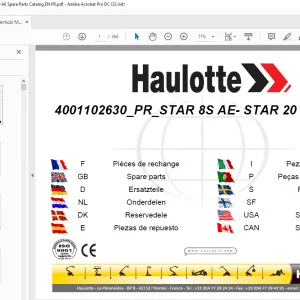 Haulotte Forklift Operator Maintenance Repair Parts Service Manuals PDF 4.10 GB