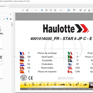 Haulotte Forklift PR - STAR 6 JP C - E 07.22  Spare parts manual