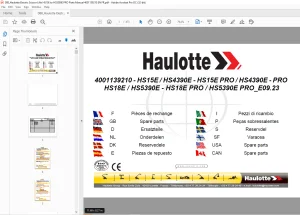 Haulotte HS15E HS4390E-HS15E PRO HS4390E-PRO HS18E HS5390E - HS18E PRO HS5390E Spare parts manual