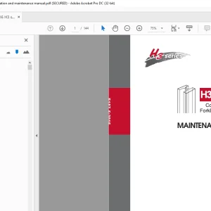 Heli H Series forklift Truck WITH ENGINE Operation & Maintenance Manual