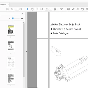 Hyundai 25HPW Electronic Scale Truck Operators, Service & Parts Manual - PDF