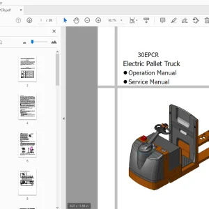 Hyundai 30EPCR Electric Pallet Truck Operation & Service Manual - PDF