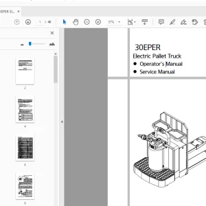 Hyundai 30EPER Electric Pallet Truck Operators & Service Manual - PDF