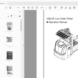 Hyundai Forklift 10 ELOP Low Order Picker Operation Manual - PDF