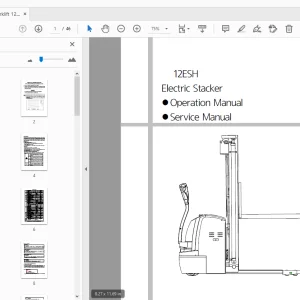 Hyundai Forklift 12ESH Electric Stacker Operation & Service Manual - PDF