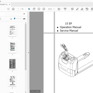 Hyundai Forklift 15 EP Operation & Service Manual - PDF