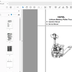 Hyundai Forklift 15EPML Lithium Battery Pallet Truck Operation Manual - PDF