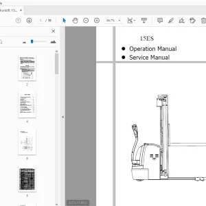 Hyundai Forklift 15ES Operation & Service Manual - PDF