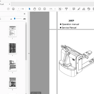 Hyundai Forklift 20EP Operation & Service Manual - PDF