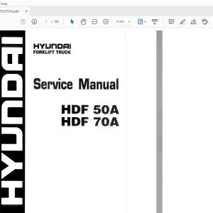 Hyundai Forklift HDF 50A HDF 70A Service Manual - PDF