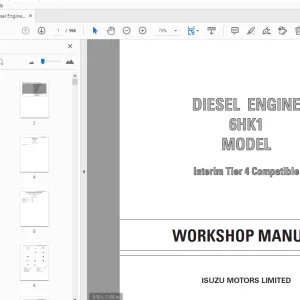 Isuzu Diesel Engine 6HK1 Interim Tier 4 Compatible Workshop Manual - PDF