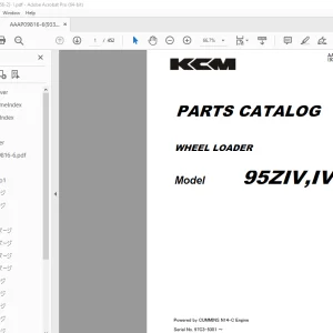 KCM 95ZIV, IV-2 Wheel Loader Parts Manual - PDF DOWNLOAD