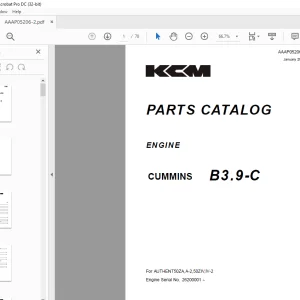 KCM CUMMINS B3.9-C ENGINE Parts Manual AAAP05206-2 - PDF DOWNLOAD