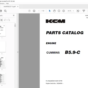 KCM Cummins B5.9-C Engine Parts Catalog Manual (AAAP06207-0) PDF
