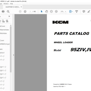 KCM WHEEL LOADER 95ZIV,IV-2 Parts Manual AAAP09816-6- PDF DOWNLOAD