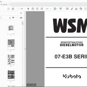 KUBOTA 07-E3B SERIE DIESELMOTOR WERKSTATTANLEITUNG - PDF