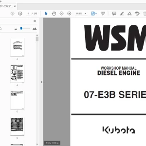 KUBOTA 07-E3B SERIES DIESEL ENGINE WORKSHOP MANUAL - PDF