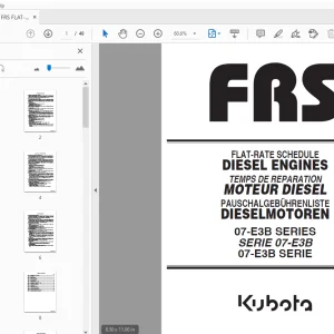 KUBOTA FRS FLAT-RATE SCHEDULE DIESEL ENGINES MAINTENANCE MANUAL - PDF