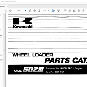 Kawasaki 60Z III Wheel Loader Parts Manual AAAP06215-1 - PDF DOWNLOAD