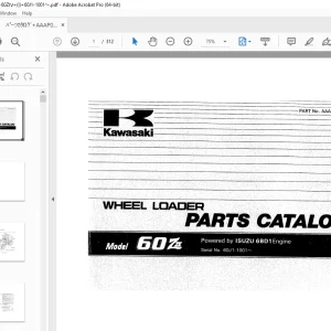 Kawasaki 60ZIV Wheel Loader ISUZU 6BD1 Engine Parts Manual PDF