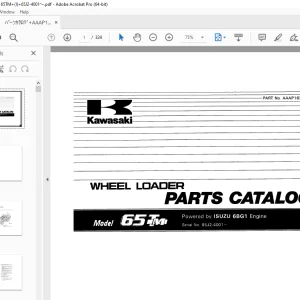 Kawasaki 65TMI Wheel Loader Parts Manual - PDF DOWNLOAD