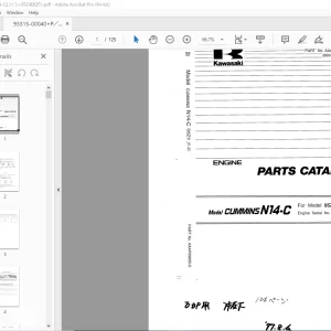 Kawasaki 95ZIV, IV-2 Cummins N14-C Engine Parts Manual - PDF DOWNLOAD