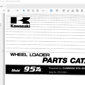 Kawasaki 95ZIV Wheel Loader Parts Manual AAAP09815-0 - PDF DOWNLOAD