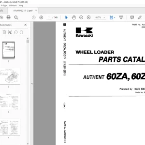 Kawasaki AUTHENT 60ZA, 60ZIV Wheel Loader ISUZU 6BD1 Engine Parts Manual PDF