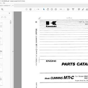 Kawasaki CUMMINS M11-C Engine Parts Manual PDF