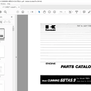 Kawasaki Cummins 6BTA5.9 70ZIV Engine Parts Manual - PDF DOWNLOAD