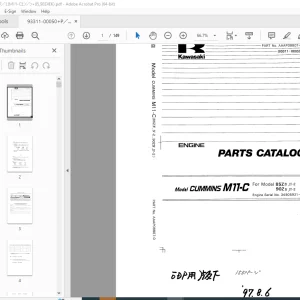 Kawasaki Cummins M11-C 85ZIV ,IV-2 90ZIV IV-2 Parts Manual PDF