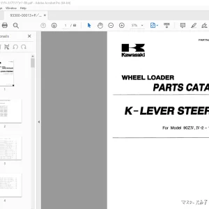 Kawasaki K-Lever Steering 90ZIV, IV-2 115ZIV ,IV-2 Wheel Loader Parts Manual PDF
