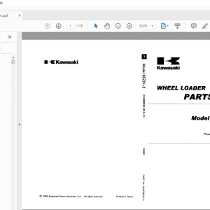 Kawasaki WHEEL LOADER 60z/v-2 PARTS CATALOG Manual PDF