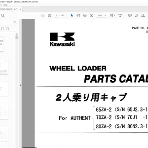 Kawasaki WHEEL LOADER 65ZA-2 70ZA-2 80ZA-2 Parts Manual PDF