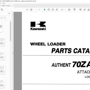 Kawasaki WHEEL LOADER 70ZA-2 Parts Manual - PDF DOWNLOAD